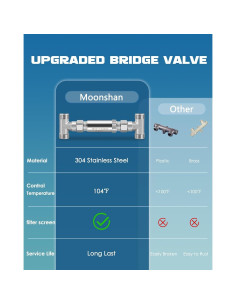 Válvula Sensor de Bypass Moonshan Acero Inoxidable 304 0.5" 2