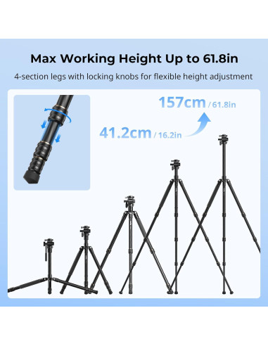 Trípode de Video SmallRig CT150 Fibra de Carbono 1.3kg