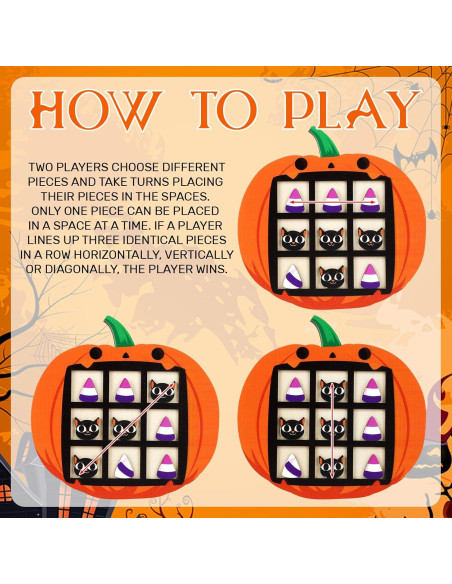 Juego de Tres en Raya Halloween DECYOOL 6 Tableros y Piezas Juego de Tres en Raya Halloween DECYOOL 6 Tableros y Piezas