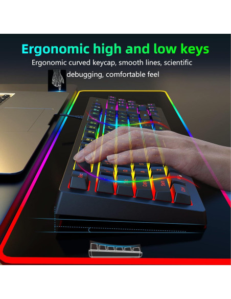 Teclado Gaming GOWENIC RGB USB Ergonómico 87 Teclas Teclado Gaming GOWENIC RGB USB Ergonómico 87 Teclas