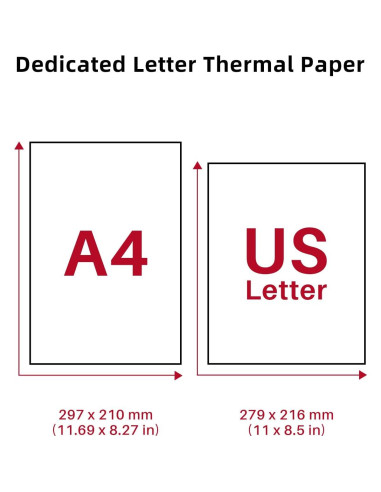 Papel Térmico Phomemo 21 x 28 cm, 100 Hojas para Impresora