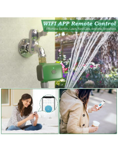 Temporizador de Riego WiFi UOUNE 20 Programaciones Verde 2