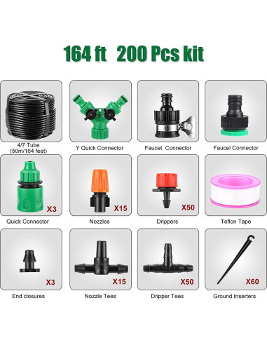 Kit de Riego Automático Eyes.sys 50m Goteo Jardín