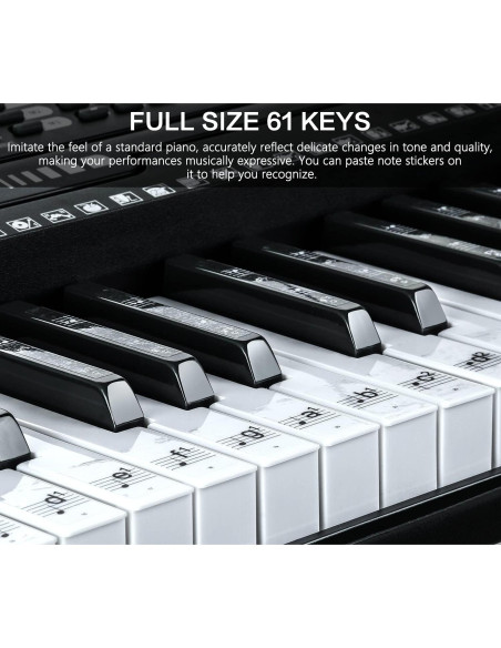 Teclado Electrónico JIKADA-61 con Soporte, Auriculares y Más Teclado Electrónico JIKADA-61 con Soporte, Auriculares y Más