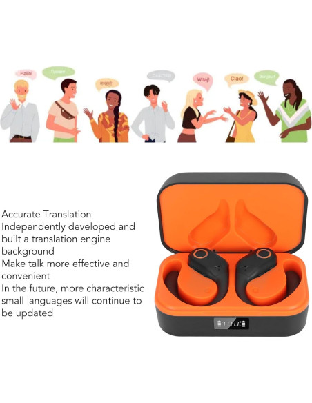 Auriculares Traductores Bluetooth EBTOOLS 74 Idiomas Negro Auriculares Traductores Bluetooth EBTOOLS 74 Idiomas Negro