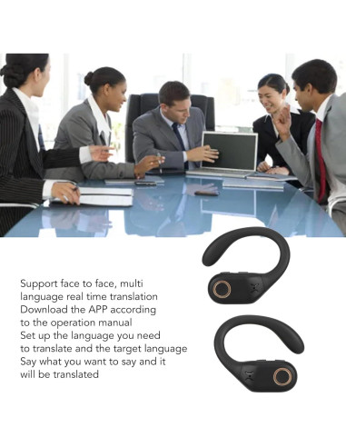 Auriculares Traductores Bluetooth EBTOOLS 74 Idiomas Negro