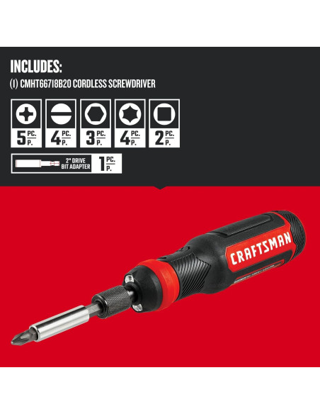 Destornillador eléctrico CRAFTSMAN 4V, 300 RPM, 6 puntas Destornillador eléctrico CRAFTSMAN 4V, 300 RPM, 6 puntas