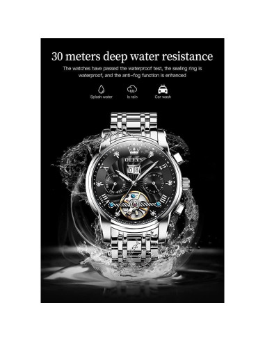 Reloj Automático OLEVS Hombre Esqueleto 41mm Acero Inoxidable