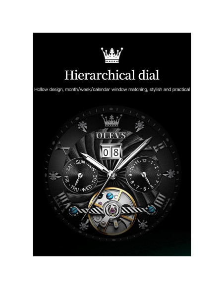 Reloj Automático OLEVS Hombre Esqueleto 41mm Acero Inoxidable Reloj Automático OLEVS Hombre Esqueleto 41mm Acero Inoxidable