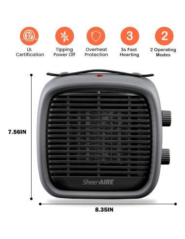 Calentador Eléctrico SheerAIRE 700W/1200W Protección Térmica