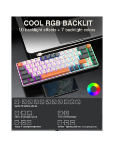Teclado Gaming SOLAKAKA SK968 Compacto RGB USB-C 68 Teclas 2