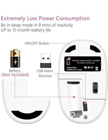 Ratón Inalámbrico JUHOO Óptico Silencioso para PC y Laptop Oso