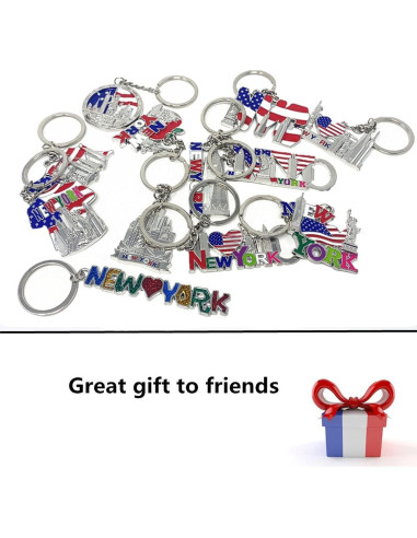 Conjunto de llaveros metálicos 12 piezas NYC souvenirs