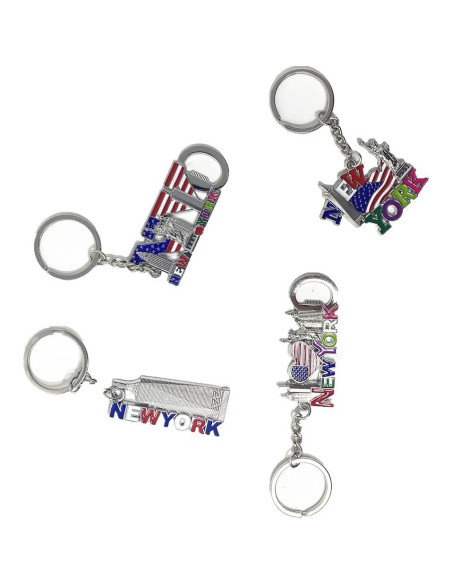 Conjunto de llaveros metálicos 12 piezas NYC souvenirs Conjunto de llaveros metálicos 12 piezas NYC souvenirs