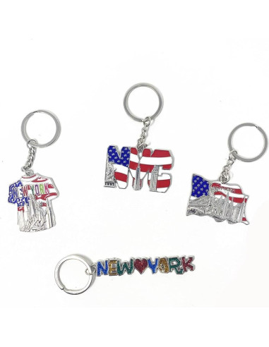 Conjunto de llaveros metálicos 12 piezas NYC souvenirs