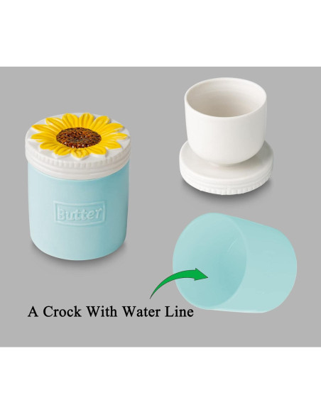 Crock de Mantequilla Cerámica Xinruicheng Girasol 190g Crock de Mantequilla Cerámica Xinruicheng Girasol 190g