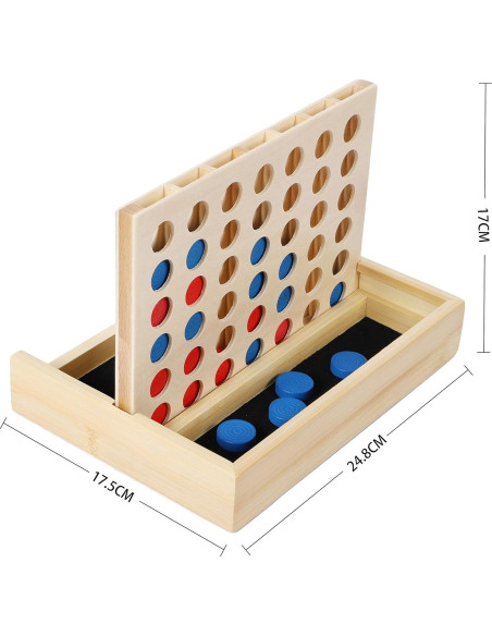 Juego de Conectar 4 de Madera TOWO - Estrategia para 2 Jugadores Juego de Conectar 4 de Madera TOWO - Estrategia para 2 Jugadores