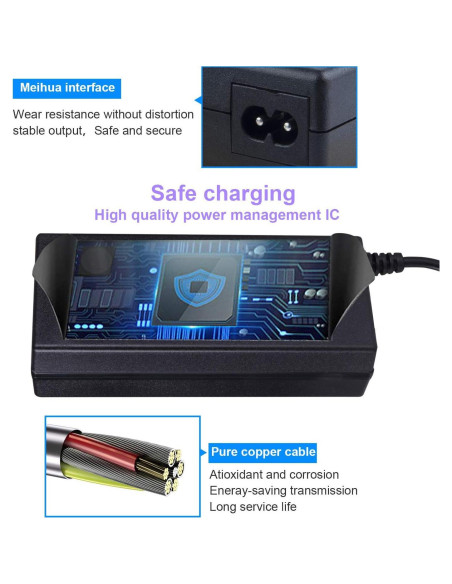 Cargador 42V 2A Segway Ninebot para scooters eléctricos Cargador 42V 2A Segway Ninebot para scooters eléctricos