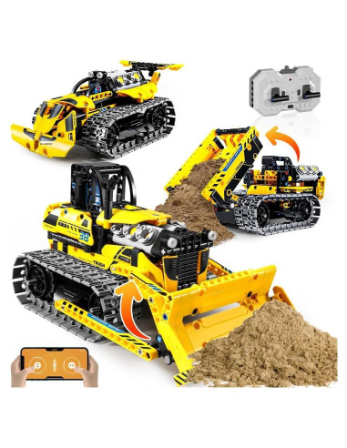 OKKIDY Juguete Bulldozer Remoto 3 en 1 STEM 0,80 kg