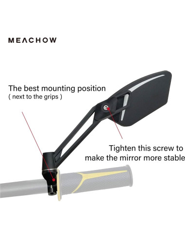 Espejo Retrovisor de Bicicleta MEACHOW Ajustable 19.8cm