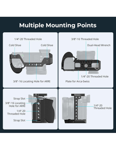 Cage SmallRig 3164 para Sony A6100 A6300 A6400 con mango
