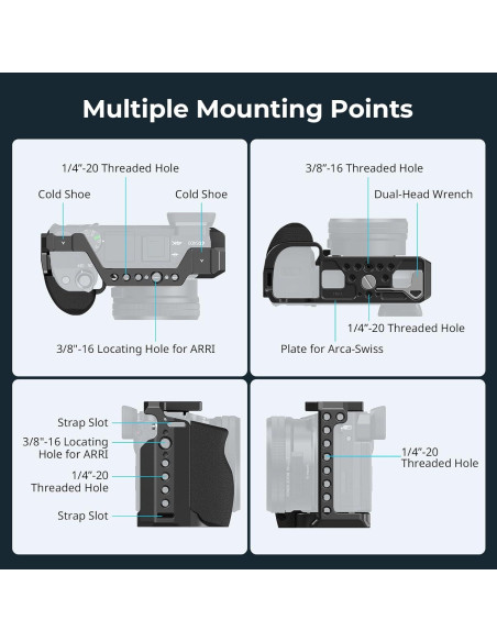Cage SmallRig 3164 para Sony A6100 A6300 A6400 con mango Cage SmallRig 3164 para Sony A6100 A6300 A6400 con mango