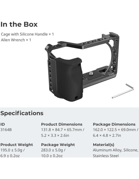 Cage SmallRig 3164 para Sony A6100 A6300 A6400 con mango Cage SmallRig 3164 para Sony A6100 A6300 A6400 con mango