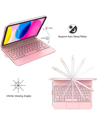 Funda Teclado GGH con Trackpad para iPad 11" y 10" Oro Rosa