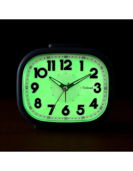 Reloj Despertador Tinload Azul Silencioso con Luz Nocturna Reloj Despertador Tinload Azul Silencioso con Luz Nocturna