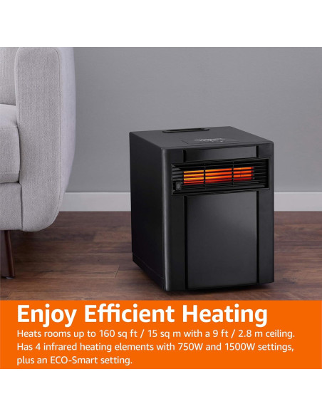 Calefactor portátil Amazon Basics DF1515 1500W Negro Calefactor portátil Amazon Basics DF1515 1500W Negro