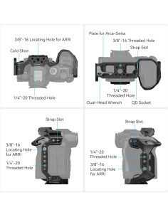 Jaula de Cámara PequeñoRig 4161-CF para Canon EOS R6 II 2