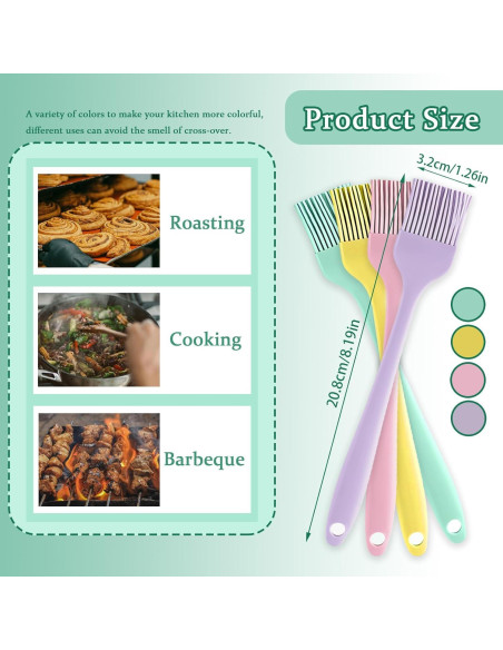 8 Piezas Brochas de Silicona Realand para Basting 20.7cm 8 Piezas Brochas de Silicona Realand para Basting 20.7cm
