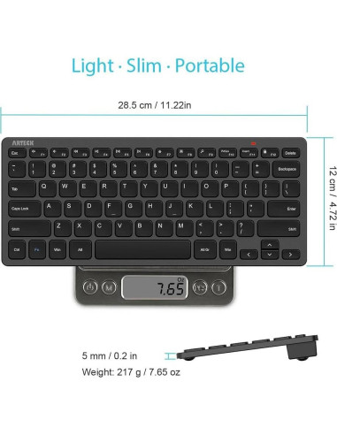 Teclado Inalámbrico Arteck HW098 Compacto y Delgado