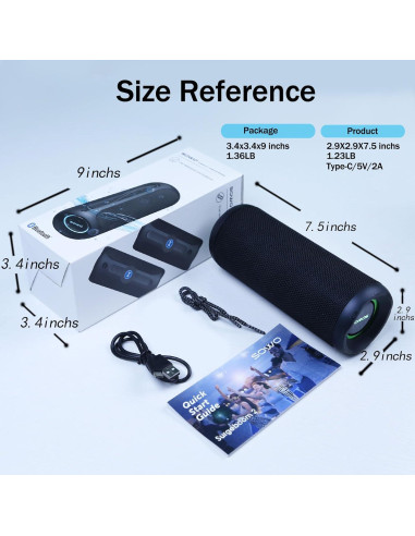 Altavoz Bluetooth Inalámbrico SOWO 25W Impermeable IPX7