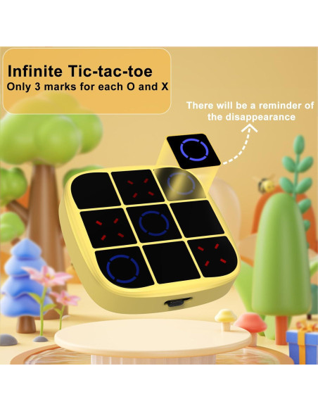 Juego Electrónico Tic Tac Toe KOQQQ 4-en-1 Portátil Amarillo Juego Electrónico Tic Tac Toe KOQQQ 4-en-1 Portátil Amarillo