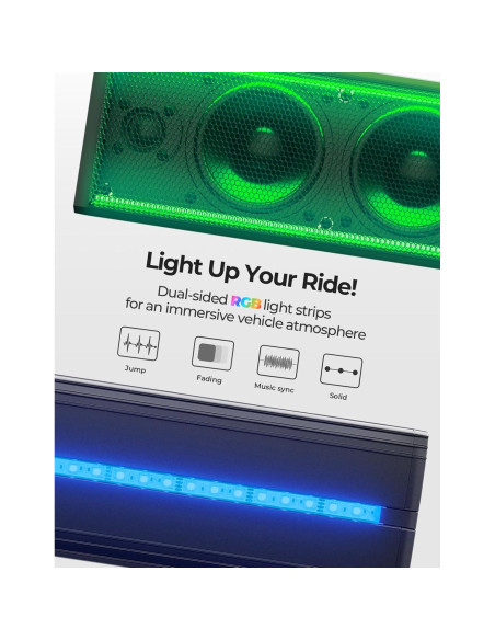 KEMIMOTO Barra de Sonido UTV 6 Altavoces RGB Impermeable KEMIMOTO Barra de Sonido UTV 6 Altavoces RGB Impermeable