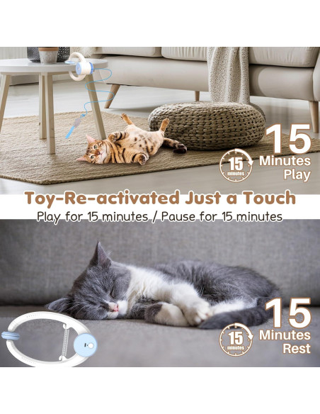 Juguete Interactivo para Gatos Bolpetizo con Ratones de Plumas Juguete Interactivo para Gatos Bolpetizo con Ratones de Plumas