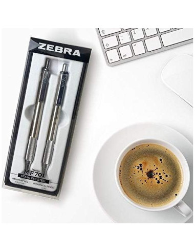 Set de Lápiz Mecánico y Bolígrafo Zebra Pen 701 Acero Inoxidable