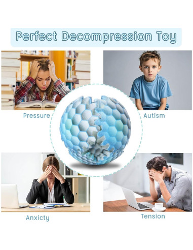Bola Antiestrés Gear Ball HLXY 7.11 cm para Adultos y Niños