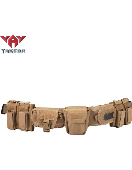 Cinturón Táctico YAKEDA 7 en 1 Ajustable Nylon Beige Cinturón Táctico YAKEDA 7 en 1 Ajustable Nylon Beige