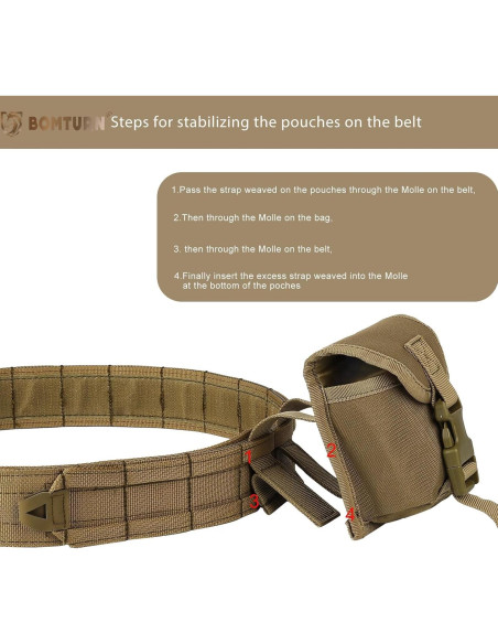 Cinturón Táctico BOMTURN 8 en 1 con Bolsas y Accesorios Cinturón Táctico BOMTURN 8 en 1 con Bolsas y Accesorios