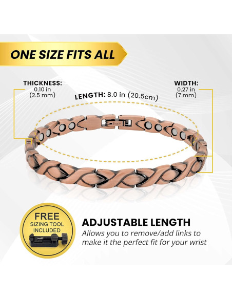 Pulsera Magnética de Cobre MagnetRX Estilo XO Ajustable Pulsera Magnética de Cobre MagnetRX Estilo XO Ajustable
