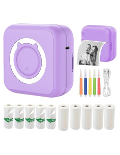 Impresora Térmica Mini PRINHSJI C15-001 con 11 Rollos