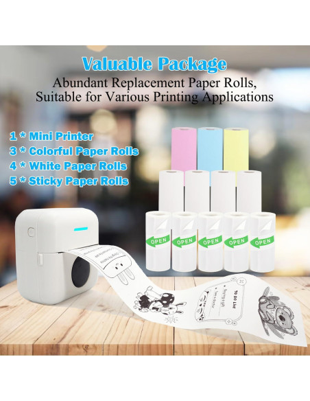 Impresora Mini Portátil Vicbear MP Sin Tinta 12 Rollos Impresora Mini Portátil Vicbear MP Sin Tinta 12 Rollos
