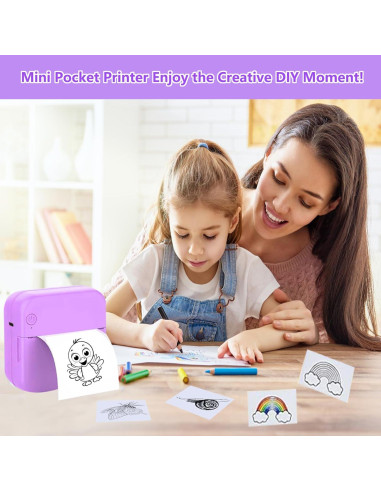 Impresora Térmica Mini PRINHSJI C15-001 con 11 Rollos