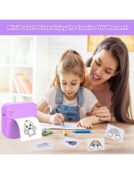 Impresora Térmica Mini PRINHSJI C15-001 con 11 Rollos Impresora Térmica Mini PRINHSJI C15-001 con 11 Rollos