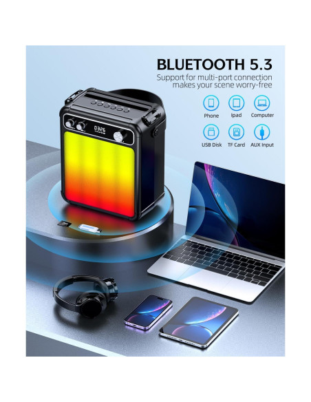 Máquina de Karaoke ROUWU K257 Bluetooth 30W 2 Micrófonos Máquina de Karaoke ROUWU K257 Bluetooth 30W 2 Micrófonos