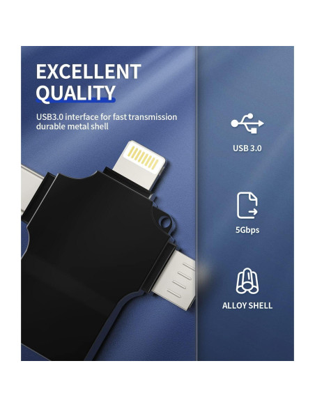 Adaptador USB C OTG 3 en 1 Kefiany para iPad y Android Adaptador USB C OTG 3 en 1 Kefiany para iPad y Android