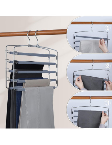 Perchas para Pantalones TOPIA HANGER 2 Paquete Ahorra Espacio