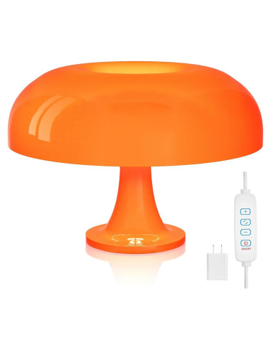Lámpara de Hongo Naranja FANHAO Retro Regulable 3 Niveles